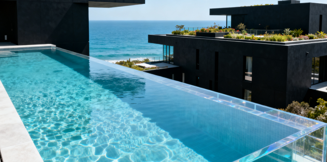 Thick Window Wall Above Ground Full Side Inground Panels Sheet Endless Glass Outdoor Clear Acrylic Swimming Pool